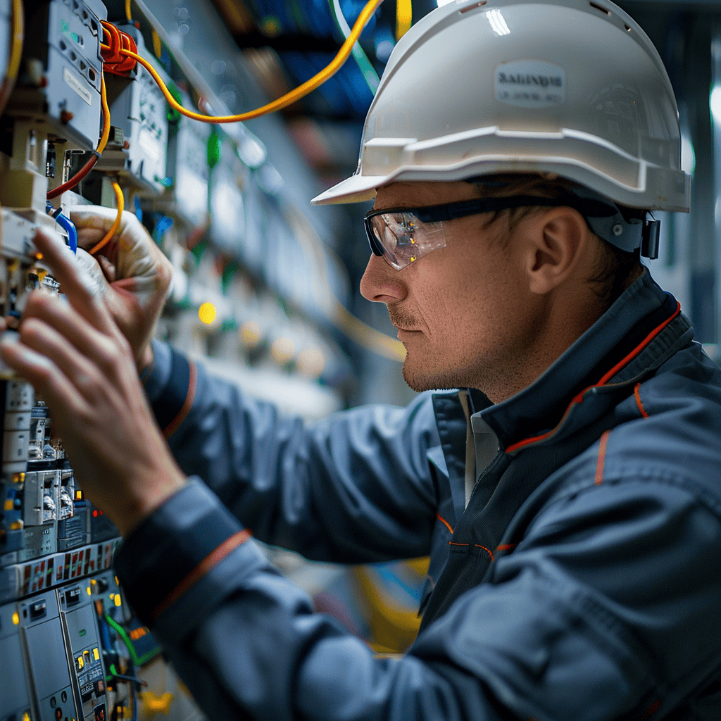 Electricista profesional trabajando en Granada
